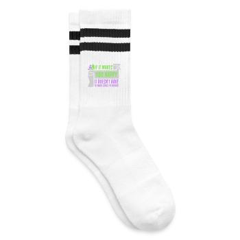 If Makes You Happy Sense Others Spruch Glück Frei - Gestreifte Tennissocken - Weiß/Schwarz - Rechts
