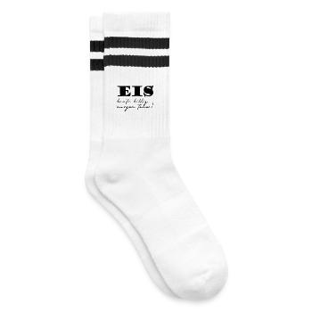 EIs - Gestreifte Tennissocken - Weiß/Schwarz - Rechts