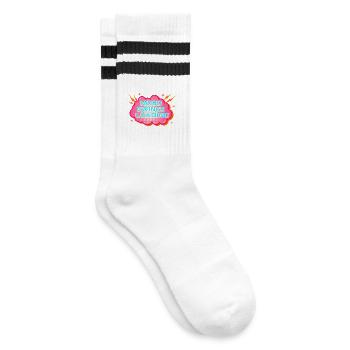 Stimmungsschwankungen in den Wechseljahren - Gestreifte Tennissocken - Weiß/Schwarz - Rechts