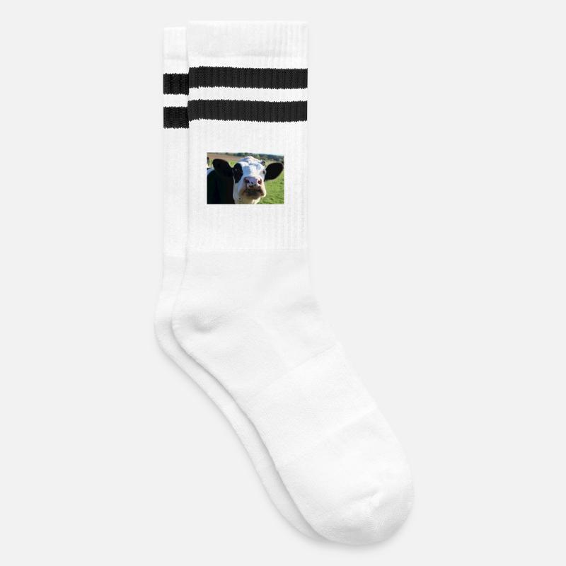 Affiche vache - Chaussettes de tennis - blanc/noir