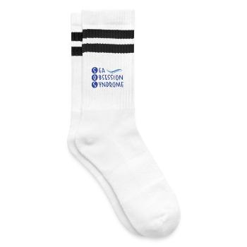 Humour Well-being Sea - Striped tennis socks - white/black - Right