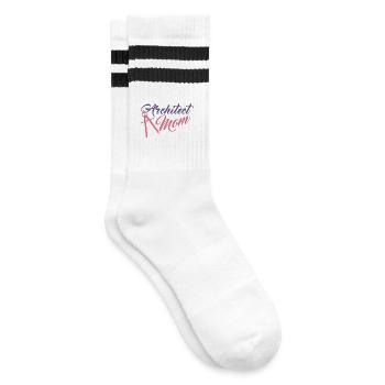 Funny Architect Mom - Striped tennis socks - white/black - Right