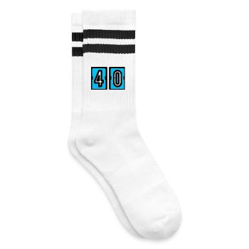 40. 40 ANS. 40e ANNIVERSAIRE. ANNIVERSAIRE 40 ANS. - Chaussettes de tennis - blanc/noir - Droite