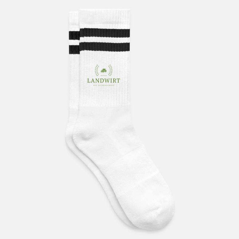 Farmer Passion Emblem - Striped tennis socks - white/black