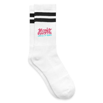 Bruder Schwester Mom's favorite - Gestreifte Tennissocken - Weiß/Schwarz - Rechts