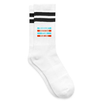 You Wouldn't Understand It's An Inside Joke Spruch - Gestreifte Tennissocken - Weiß/Schwarz - Rechts