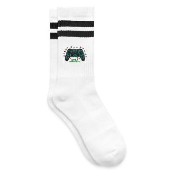 Level 7 Unlocked Gamer Controller - Striped tennis socks - white/black - Right