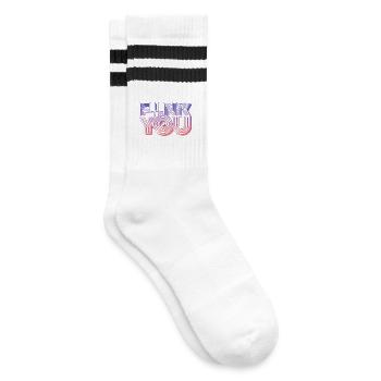 Funk You Vintage - Striped tennis socks - white/black - Right
