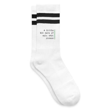 Ein wenig mehr Epik - Gestreifte Tennissocken - Weiß/Schwarz - Rechts