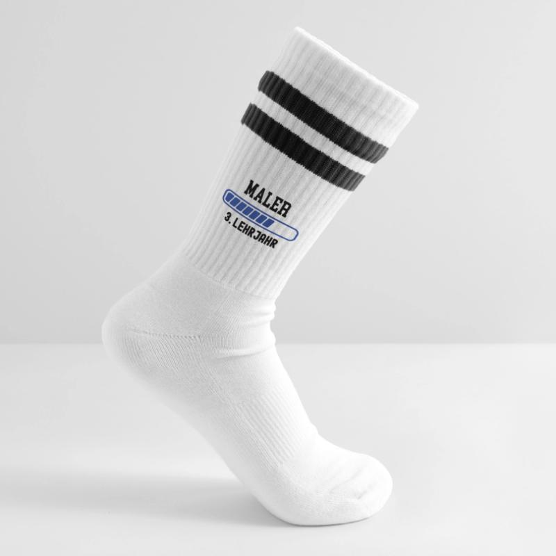 Painter training 3rd year Painter training Apprenticeship Striped tennis socks