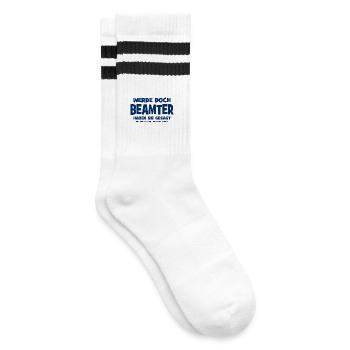Become a civil servant they said - That makes Sp - Striped tennis socks - white/black - Right