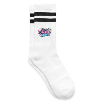 Analog Soul Neon Retro - Gestreifte Tennissocken - Weiß/Schwarz - Rechts