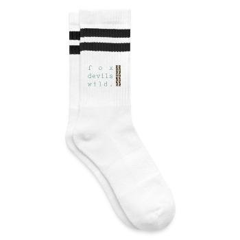 Fuchs-Teufels-Wild Leopard - Gestreifte Tennissocken - Weiß/Schwarz - Rechts