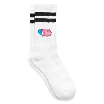 Energiestaubsauger Monster - Gestreifte Tennissocken - Weiß/Schwarz - Rechts