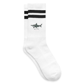 Sphyrnidae Hammerhead Shark Design - Striped tennis socks - white/black - Right