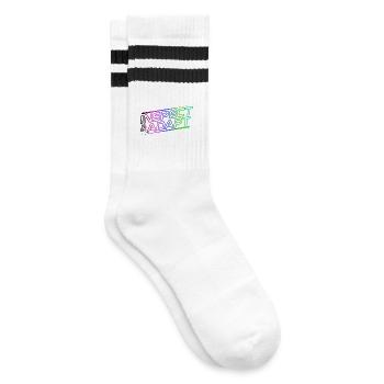 Inspect & Adapt, Agile Coach Scrum Tasse - Gestreifte Tennissocken - Weiß/Schwarz - Rechts