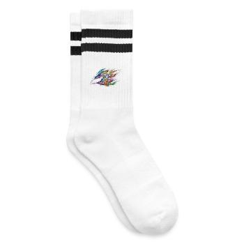 Colorful Love Air Text Painting Print - Striped tennis socks - white/black - Right