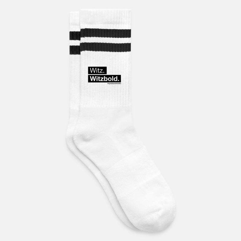 Witz. Witzbold. - Gestreifte Tennissocken - Weiß/Schwarz