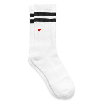 Heartbeat Karte von Essex - Gestreifte Tennissocken - Weiß/Schwarz - Rechts