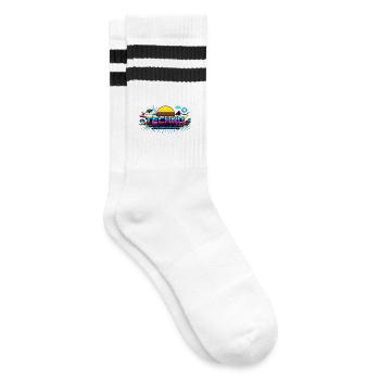 Neon Techno Horizon - Chaussettes de tennis - blanc/noir - Droite