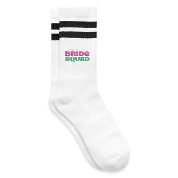 MALLORCA BRIDE SQUAD 2026 - Gestreifte Tennissocken - Weiß/Schwarz - Rechts