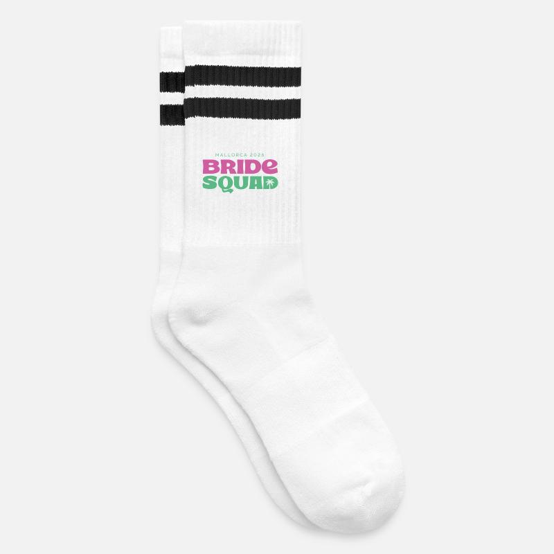 MALLORCA BRIDE SQUAD 2026 - Striped tennis socks - white/black