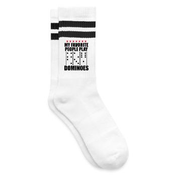 Domino Design - Gestreifte Tennissocken - Weiß/Schwarz - Rechts