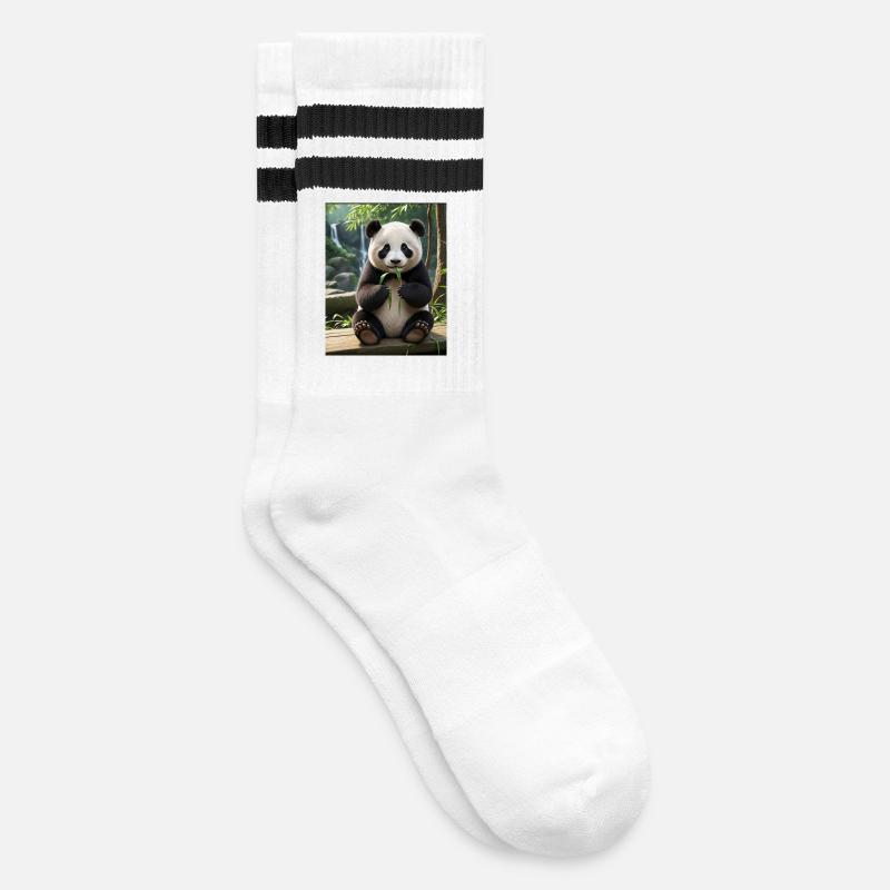 Conception Panda - Chaussettes de tennis - blanc/noir