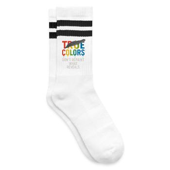 True Colors malen nicht neu, was enthüllt wird - Gestreifte Tennissocken - Weiß/Schwarz - Rechts