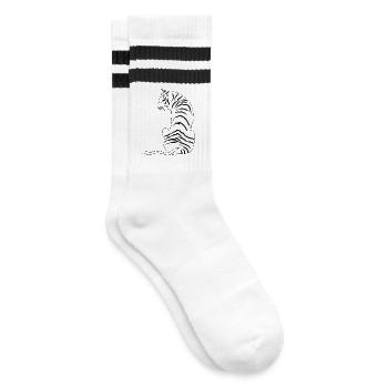 Tiger. - Gestreifte Tennissocken - Weiß/Schwarz - Rechts