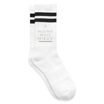 Éco Moins Mais Mieux – Mode Durable Minimaliste - Chaussettes de tennis - blanc/noir - Droite
