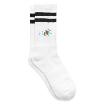 pouls éléphant coloré animaux tronc rétro couleurs icône - Chaussettes de tennis - blanc/noir - Droite