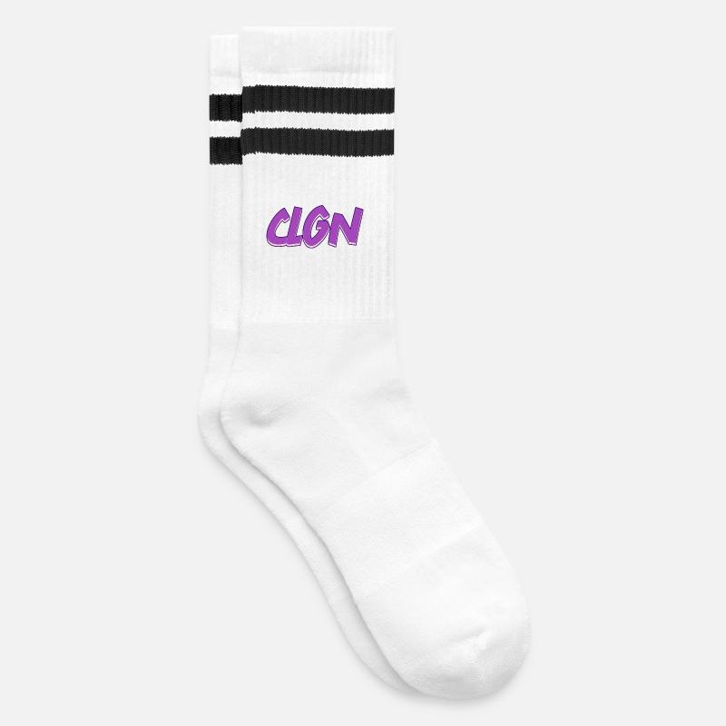 CLGN | Kurzform Köln - Gestreifte Tennissocken - Weiß/Schwarz