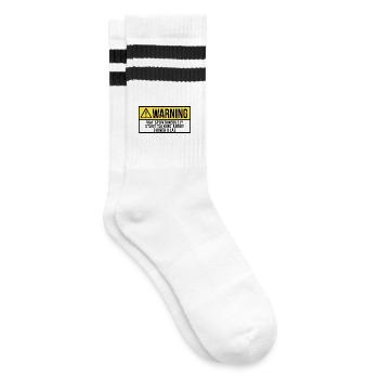 Chinchilla - Gestreifte Tennissocken - Weiß/Schwarz - Rechts