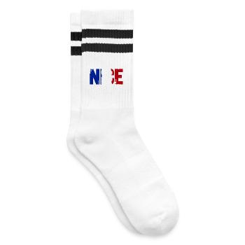 Nice France Nice - Striped tennis socks - white/black - Right