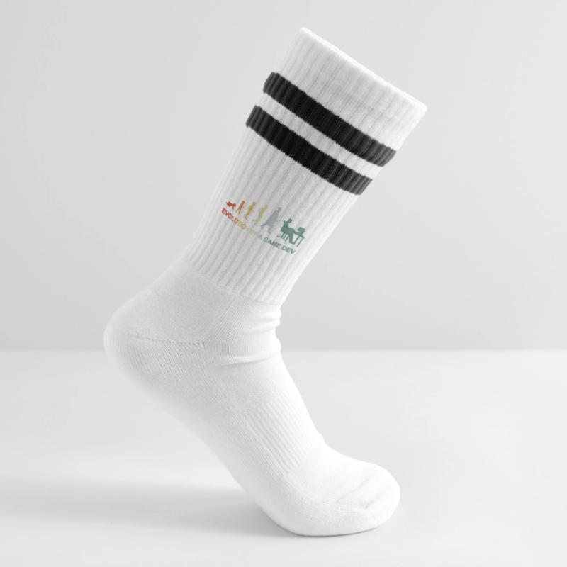 Game Dev Evolution Gestreifte Tennissocken