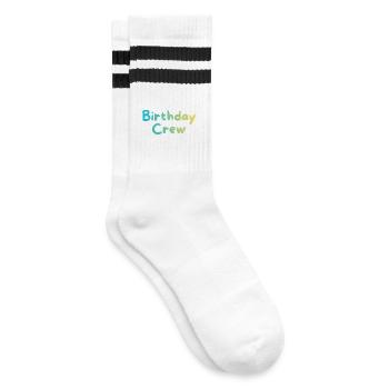 Birthday Crew - Striped tennis socks - white/black - Right