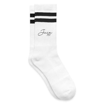 1971 Birthday June 1971 Gift June 1971 - Striped tennis socks - white/black - Right