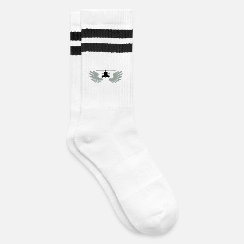 Hélicoptère avec ailes - Chaussettes de tennis - blanc/noir