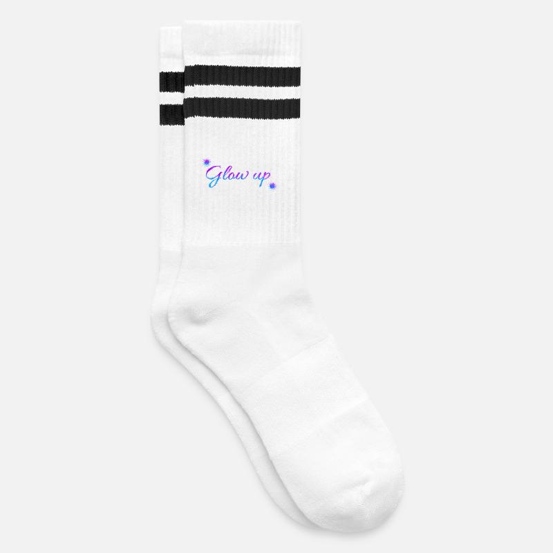 Glow up - Striped tennis socks - white/black