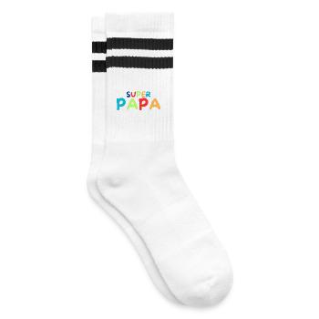 Super dad - Striped tennis socks - white/black - Right