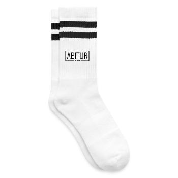 Abitur Est 2026 Abschluss Abi Schulabschluss - Gestreifte Tennissocken - Weiß/Schwarz - Rechts