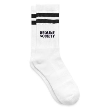 Redline Society Tuning Camo Lila Graffiti Design - Gestreifte Tennissocken - Weiß/Schwarz - Rechts