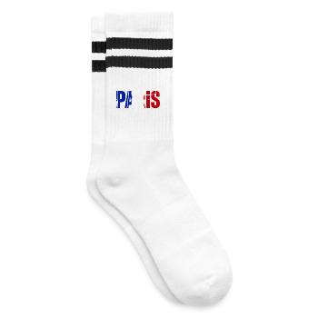 Paris Frankreich - Gestreifte Tennissocken - Weiß/Schwarz - Rechts