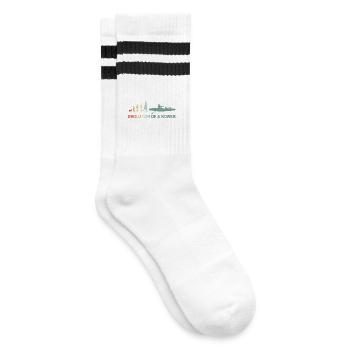 Entwicklung eines Ruderers - Gestreifte Tennissocken - Weiß/Schwarz - Rechts