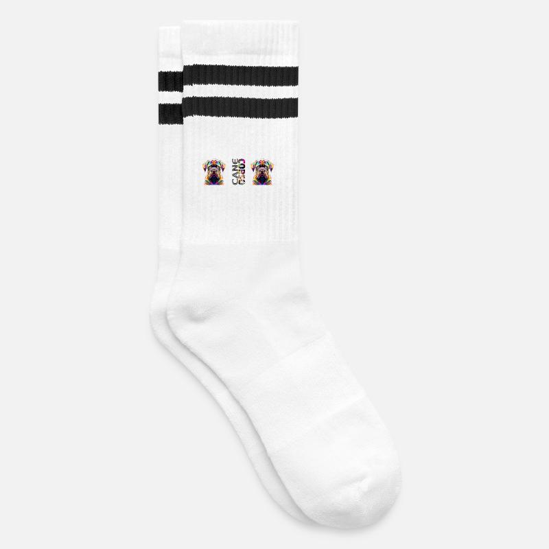Carne Corso - Gestreifte Tennissocken - Weiß/Schwarz