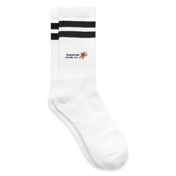 Summer mode on – Holiday, Sun, Sea, Statement - Striped tennis socks - white/black - Right