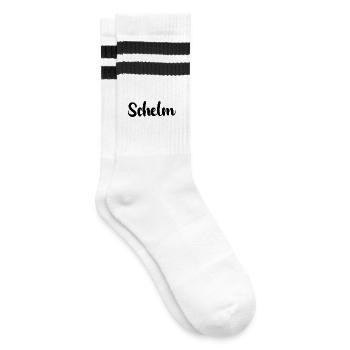 Schelm - Gestreifte Tennissocken - Weiß/Schwarz - Rechts