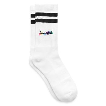 beautyful wunderschön - Gestreifte Tennissocken - Weiß/Schwarz - Rechts