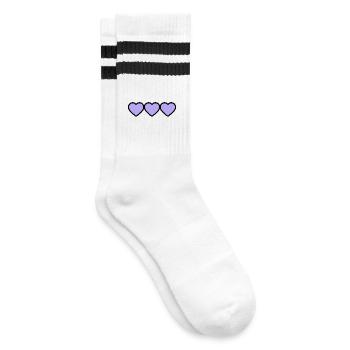 HERZ - Gestreifte Tennissocken - Weiß/Schwarz - Rechts
